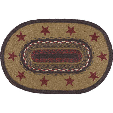 Landon Stencil Stars Jute Braided Placemat Set of 6 VHC Brands - The Fox Decor